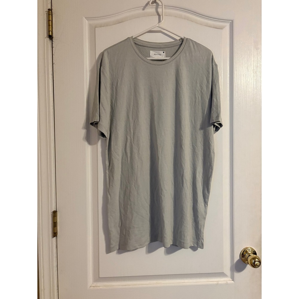 Reserved T-Shirt Mens Large Light Blue NEW Linen Blend Short Sleeve Crewneck